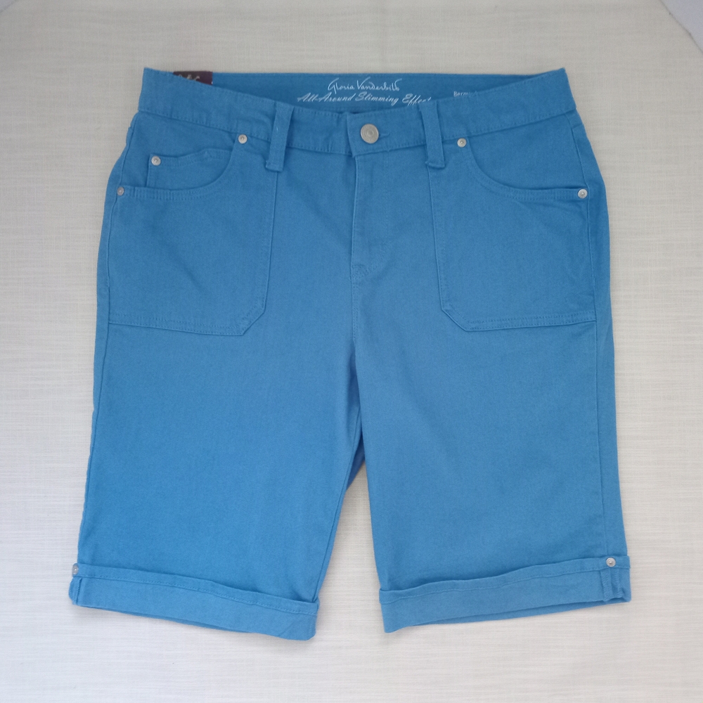 Gloria Vanderbilt Women's Denim Bermuda Shorts Casual Coastal Resort Size 12P